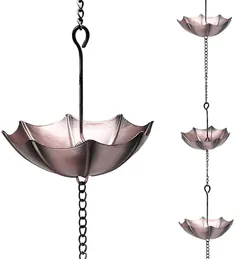 Ationgle Rain Chain 5.6 Ft Decorative Iron Chains Chains for Gutters، Downspouts 8 Cups Umbrella شکل (فلز)
