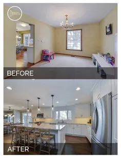 بازسازی آشپزخانه قبل و بعد از چیدمان کف باز