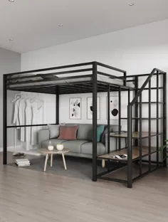 بسته تختخواب 10x ، تختخواب سفری بلند 1.6 متری با نردبان قفسه کتاب / سازه های فلزی | تختخواب |  - AliExpress