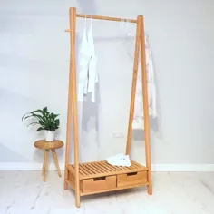 ریل لباس چوبی کوچک |  قفسه لباس استکهلم - Za Za Homes
