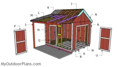 سقف شیروانی 10x12 با نقشه های سقف ایوان |  MyOutdoorPlans |  طرح ها و پروژه های رایگان نجاری ، DIY Shed ، Wooden Playhouse ، کلاه فرنگی ، Bbq