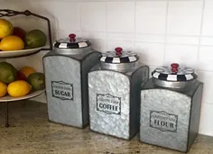 مجموعه قوطی 3 قوطی انبار آشپزخانه در خانه مزرعه برای |  اتسی