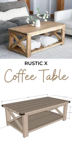 میز قهوه Rustic X