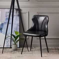 Ebern Designs صندلی کناری فلزی Ringwald به رنگ مشکی