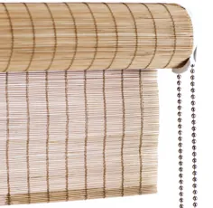 Brun fin bambus rullegardin med kædetræk - Laves efter ml