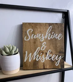 Sunshine and Whiskey Sign Bar Sign Rustic Home Decor Man |  اتسی