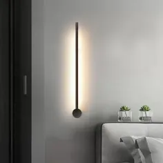 باریک استیک دیواری روشنایی مینیمالیستی فلزی LED راهرو سطح دیوارکوب سیاه و طلایی
