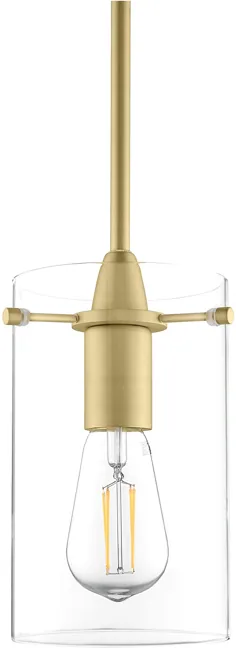 چراغ آویز طلا - چراغ آویز مینی مدرن Effimero برای دکوراسیون جزیره آشپزخانه - شیشه شفاف با سایه لامپ متوسط