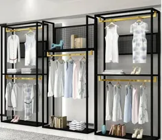 آویزهای دو طبقه قفسه نمایش قفسه فروشگاه کفش مردانه و زنانه قفسه نمایش فروشگاه قفسه | قفسه های نگهدارنده و قفسه های ذخیره سازی |  - AliExpress