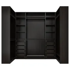 کمد لباس گوشه ای PAX ، قهوه ای مشکی ، 113/276 / 113x236 سانتی متر - IKEA
