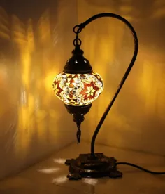 لامپ میز موزاییک تک. لامپ شیشه ای نگهدارنده آرامش بخش و |  اتسی