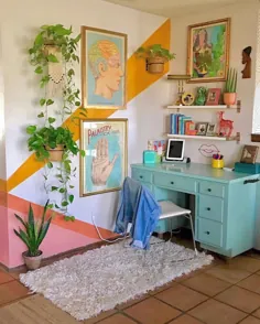 احتیاط: این دفتر کار رنگارنگ در منزل ممکن است به شما انرژی زیادی بدهد |  Hunker