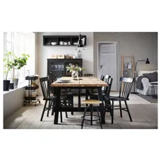 IKEA SKOGSTA / NORRARYD Tisch und 6 Stühle - آکازی / شوارتز