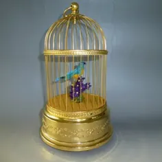 جعبه موسیقی قفس پرندگان آواز Bontems فرانسه / عتیقه |  اتسی