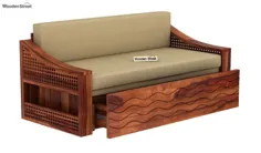 تخت مبل تختخوابی مبل تار (اندازه کینگ ، رنگ عسلی) به صورت آنلاین در هند - خیابان چوبی خریداری کنید