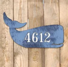 شماره های آدرس دیوار درب ساحلی Designocracy Dolphin 1 خط ، دکور خانه ساحلی