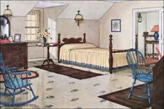 اتاق خواب زیر شیروانی زرد 1926 - سبک استعماری - طراحی داخلی پرنعمت دهه 1920