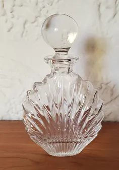 عطر Vintage Crystal Clear Glass Art Deco Shell Vanity |  اتسی