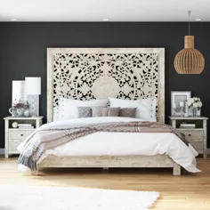 تختخواب سکوي چوب جامد کاليستوگا با سرتختي به سبک مراکش
