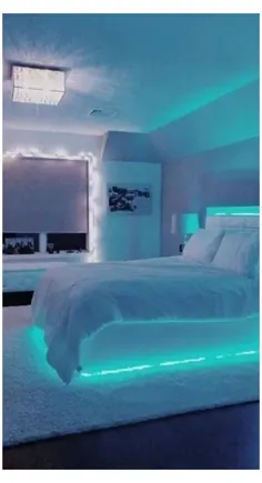 طراحی اتاق خواب دخترانه چراغ های LED نوجوانان