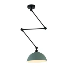 1 آویز بازوی تاب دار با روشنایی سقف آشپزخانه فلزی Vintage Shade گنبد در روشنایی آویز سیاه