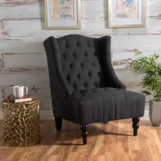 Noble House Toddman Dark Charcoal Fabric High Back Accent Chair-10810 - انبار خانه