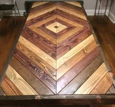 میز چوبی ساخته شده موزاییک الماس Farmhouse