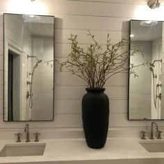 آینه دیواری بزرگ مدرن حمام غرور تزئینی مستطیل صنعتی فولادی بدون قاب بدون فلز سیاه و سفید فولاد سفید پایان