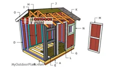 نقشه های سقف شیروانی 8x10 |  MyOutdoorPlans |  طرح ها و پروژه های رایگان نجاری ، DIY Shed ، Wooden Playhouse ، کلاه فرنگی ، Bbq