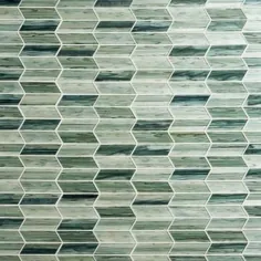 Ivy Hill Tile Tara Green 11.73 in. x 11.74 in. Chevron Glass Mosaic Tile (0.96 Sq. Ft. / ​​Sheet)