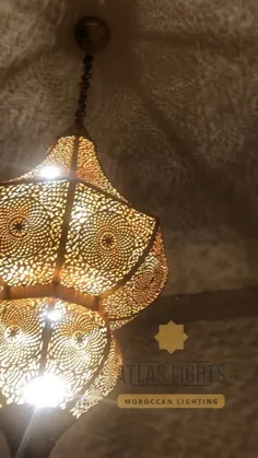 چراغ های آویز آویز چراغ برنجی لامپ مراکشی |  اتسی