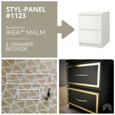 کیت Styl-Panel: # 1123 متناسب با میز کنار تخت 2 کشوی IKEA Malm - Lux Hax