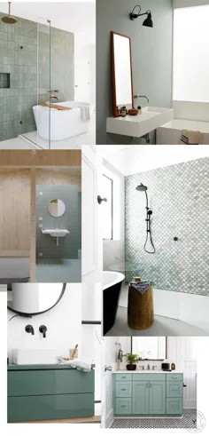 ایده های حمام سبز SAGE + INSPO |  استودیوی خانگی |  طراحان داخلی