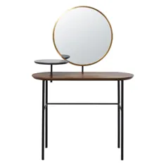 میز آرایش با آینه ساخته شده از گردو تقلیدی و فلز سیاه |  Maisons du Monde