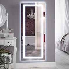 آینه بتونی LED چراغ دیواری عمودی 47x22 اینچ