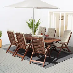 PLPPLARÖ میز + 6 صندلی تختخواب ، بیرونی ، رنگ آمیزی قهوه ای ، بژ کودارنا - IKEA