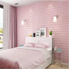 بسته 10 |  58 Sq.Ft Blush Pink Peel and Stick 3D Foam Brick Wall Tile