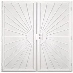 Gatehouse Sunset 72-in x 81-in White Steel Surface Mount Door Lowes.com