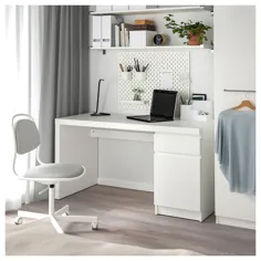 میز MALM ، سفید ، 55 1 / 8x25 5/8 "- IKEA