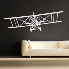 32.39 دلار آمریکا | Biplane Wall Decal Jumbo Jet Vinyl Wall Art Graphics دکوراسیون منزل برچسب اتاق نشیمن 46 سانتی متر x142 سانتی متر | برچسب های اتاق نشیمن | برچسب های اتاق تابلوهای تزئینی دیوار - AliExpress