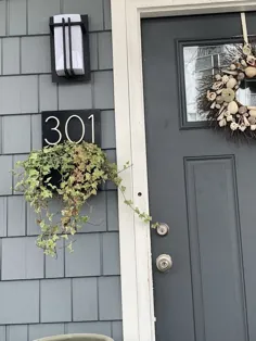 علامت DIY مدرن شماره خانه با جعبه گیاهان
