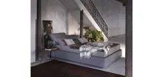 تختخواب نگهدارنده برج مبلمان J&M با چرم اکو خاکستری