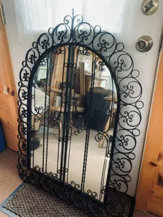 VTG ایتالیایی آنتیک سیاه درب دار آینه دار درب دار آجری تزئینی آجری |  eBay