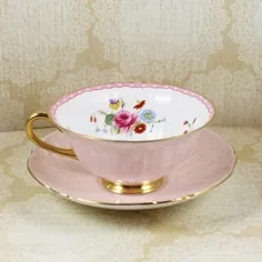 فنجان چای Shelley Oleander Blush Pink Floral Bone China |  # 1781661323