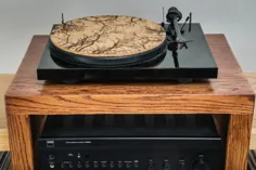 Oak Mid Century Modern Rustic Record Player Stand Vinyl |  اتسی