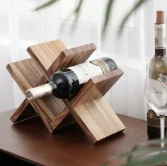 قفسه نوشیدنی چوبی تزئینی دست ساز ، نگهدارنده نوشیدنی ، لوازم نوشیدنی بار