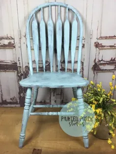 صندلی های آشپزخانه Farmhouse Serenity Blue Grey مضطرب |  اتسی