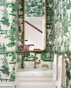 نمایش زمستانی واشنگتن در اینستاگرام: ”این اتاق پودر شیک chinoiserie که توسطlizmearns طراحی شده ما را از حسادت سبز می کند.  ⁣ از طریقjennverrierphoto ”