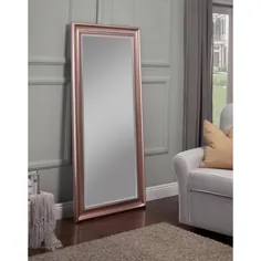 آینه کلاسیک شیشه ای مروارید شیشه ای صورتی تمام قد مارتین اسونسون (65 اینچ H X 31 اینچ W)
