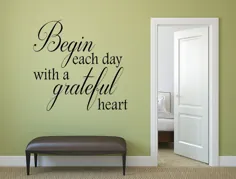 هر روز را با دیواری وینیل نقل شده از آیه قلب سپاسگزار آغاز کنید |  اتسی